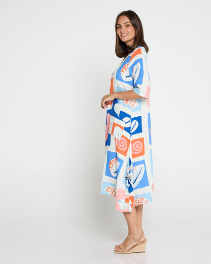 River Linen Dress - Seashell & Starfish