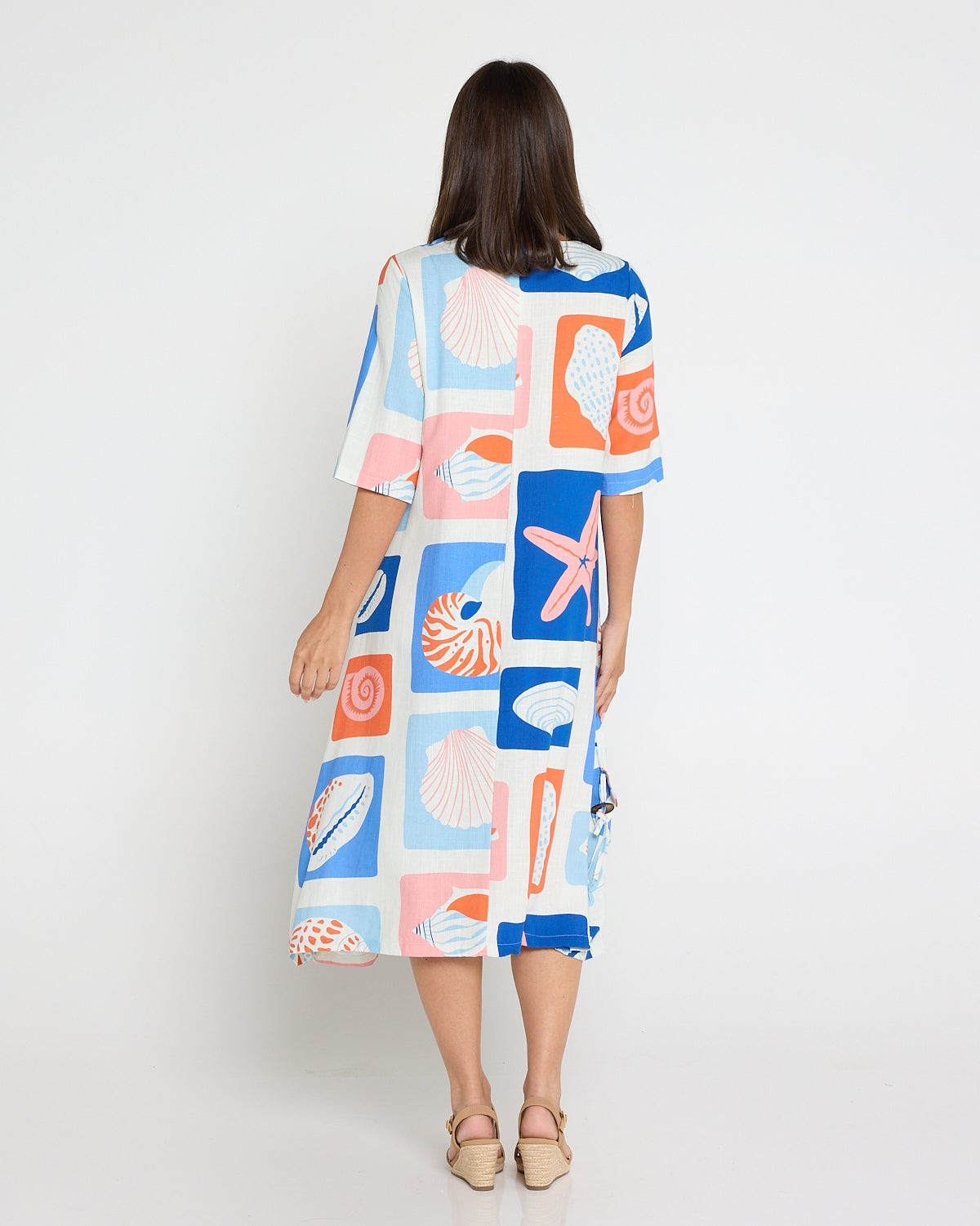 River Linen Dress - Seashell & Starfish