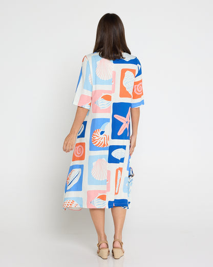River Linen Dress - Seashell & Starfish