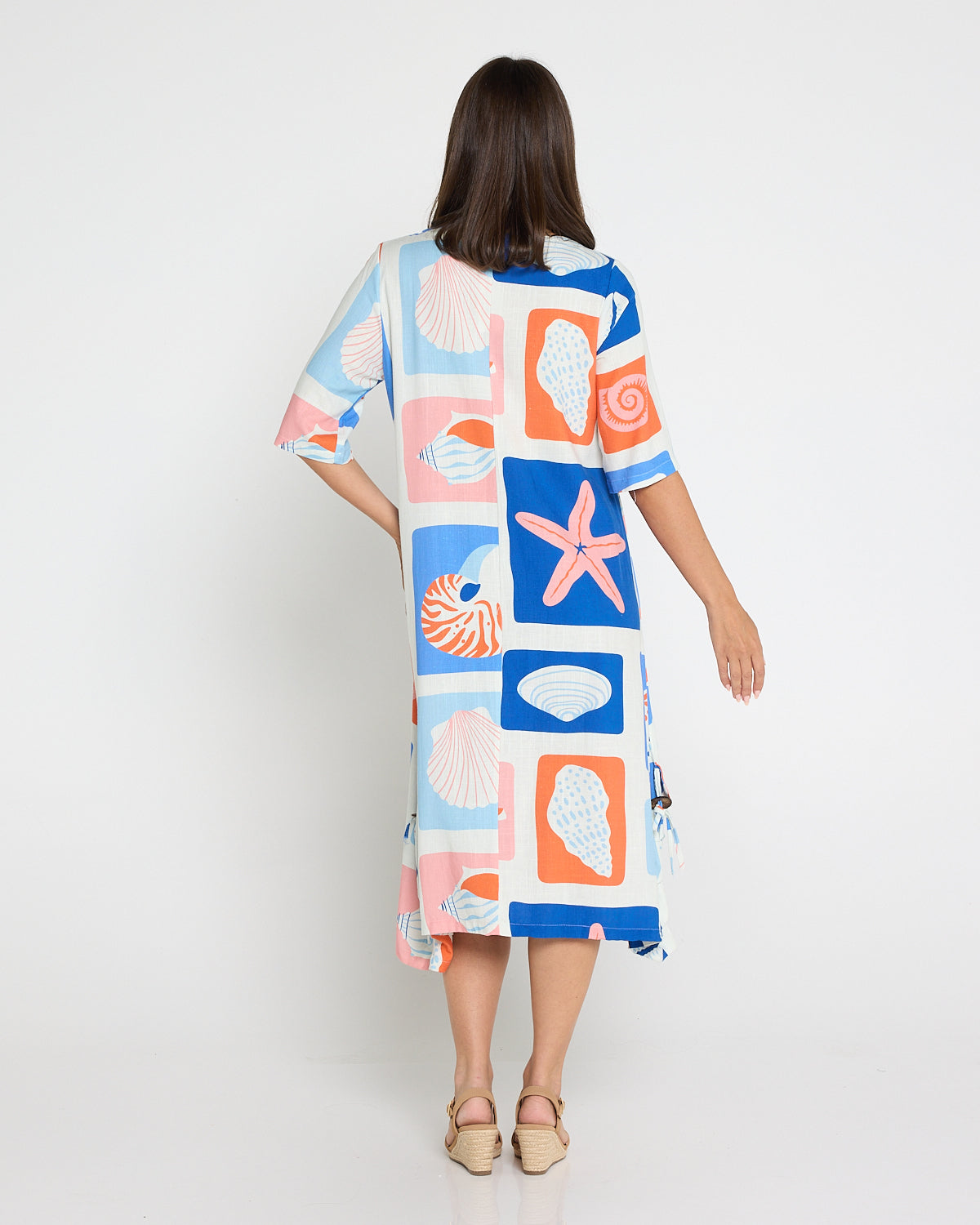 River Linen Dress - Seashell & Starfish