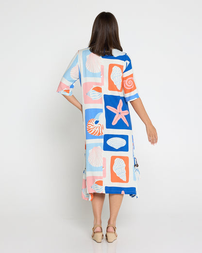 River Linen Dress - Seashell & Starfish