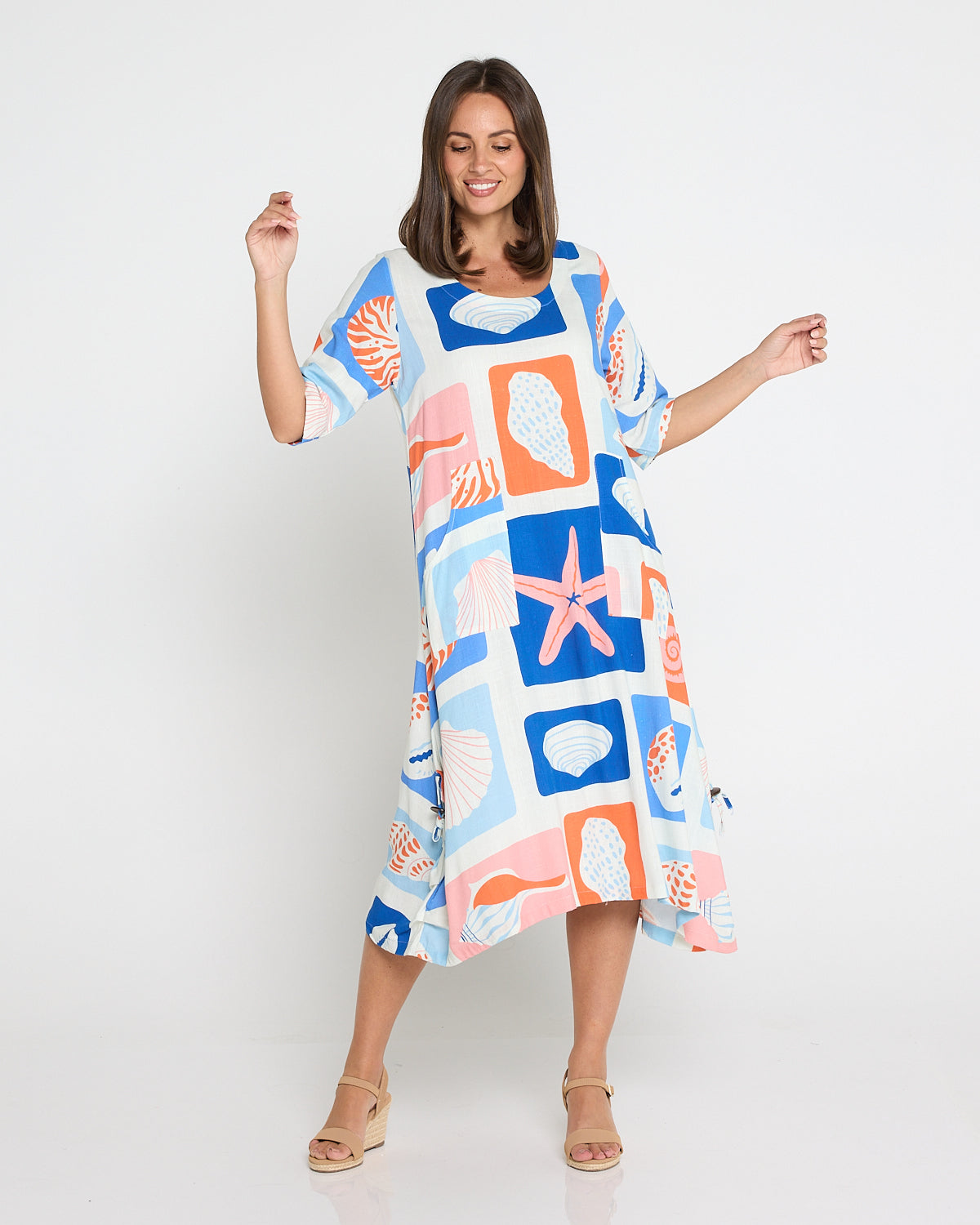 River Linen Dress - Seashell & Starfish