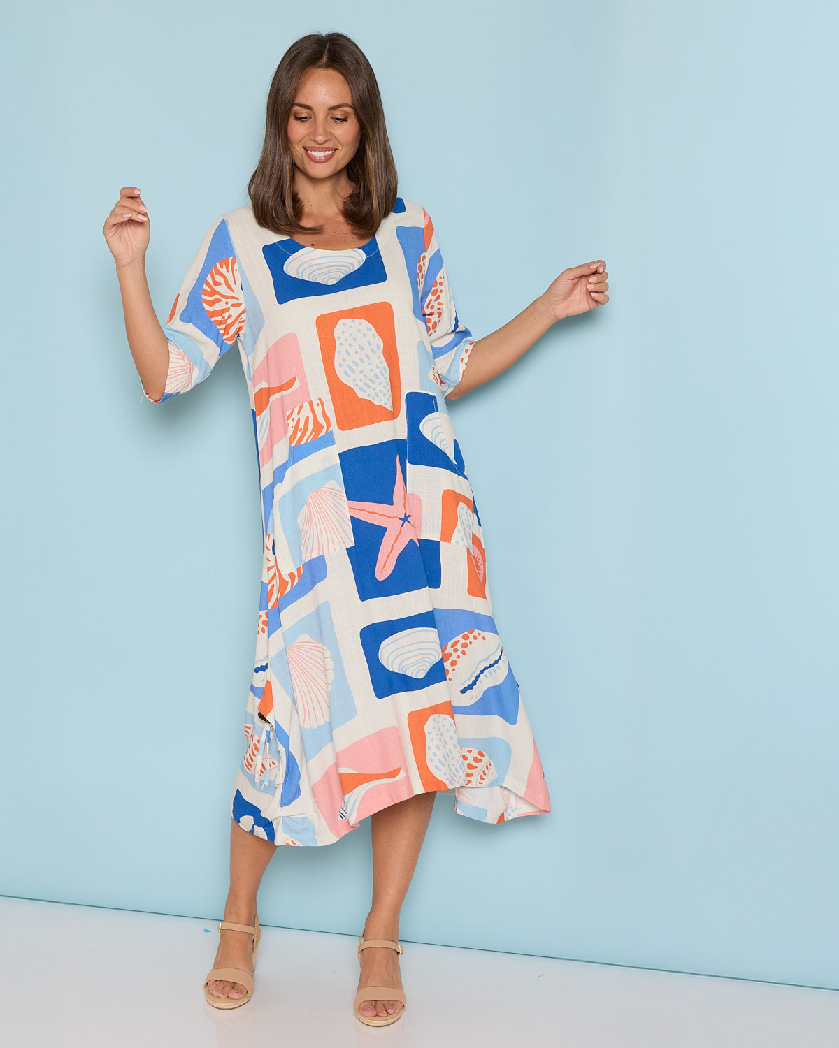 River Linen Dress - Seashell & Starfish