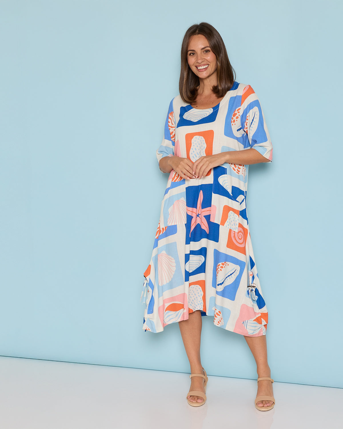 River Linen Dress - Seashell & Starfish | Dresses for Mature Women  TULIO  Fashion