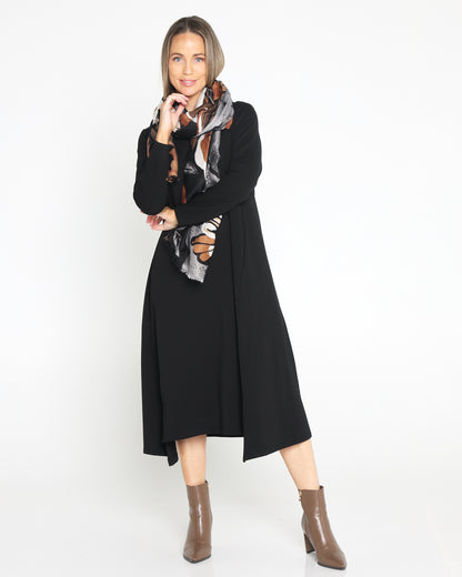 Margie Cowl Pocket Dress - Black