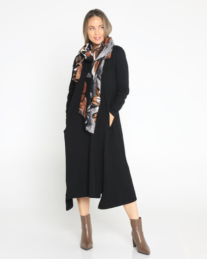 Margie Cowl Pocket Dress - Black