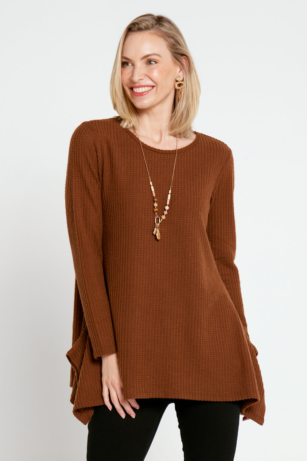 Aspen Swing Waffle Tunic - Coffee – TULIO Fashion