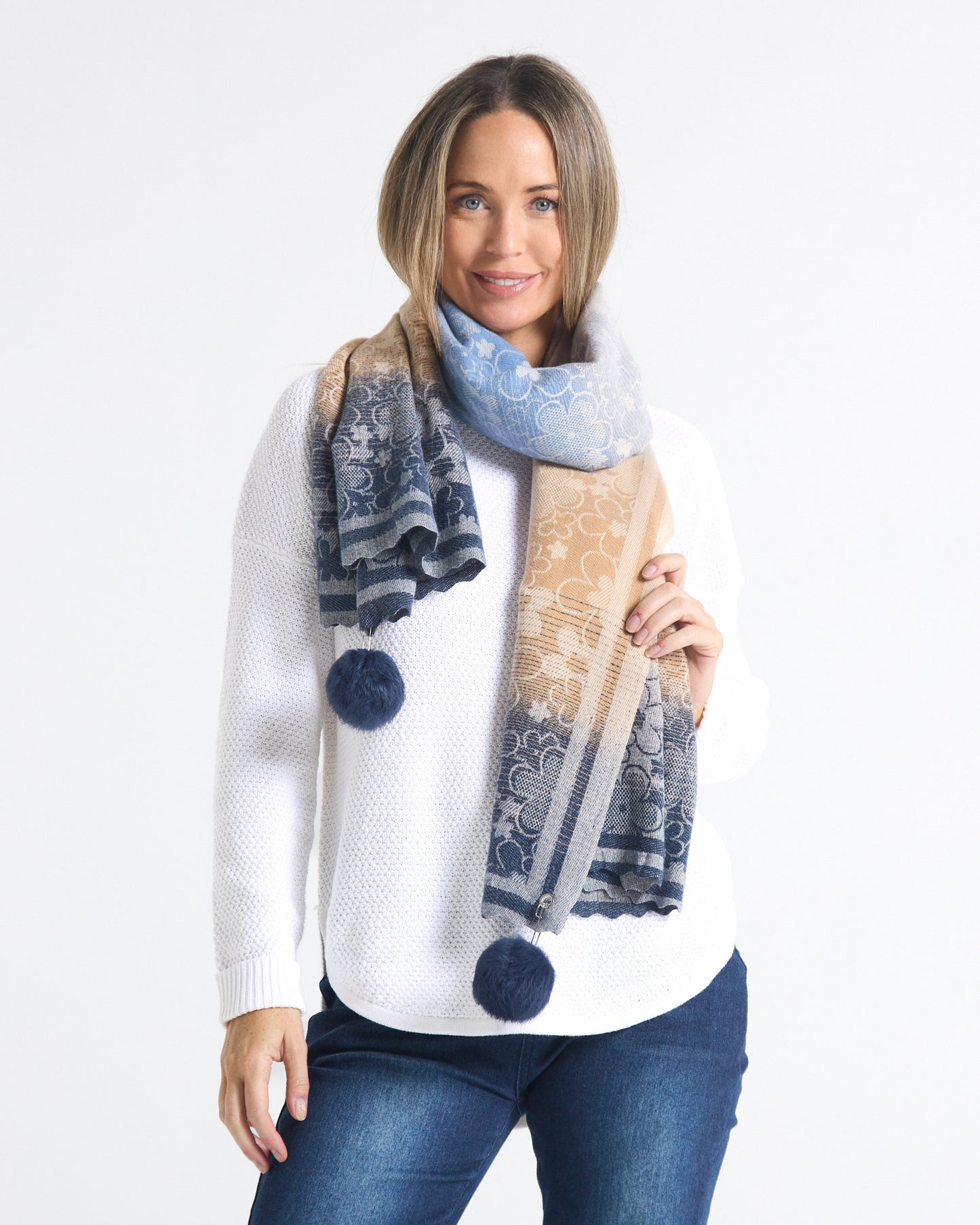 Millie Scarf - Floral Ombre