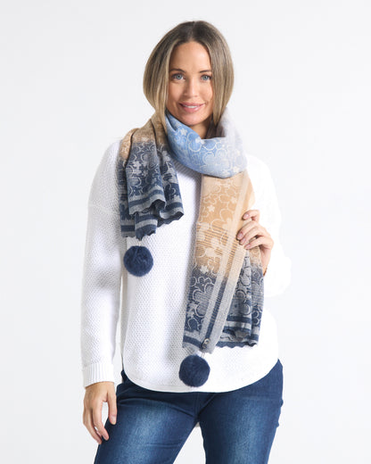 Millie Scarf - Floral Ombre