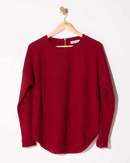 Brenda Waffle Knit - Burgundy