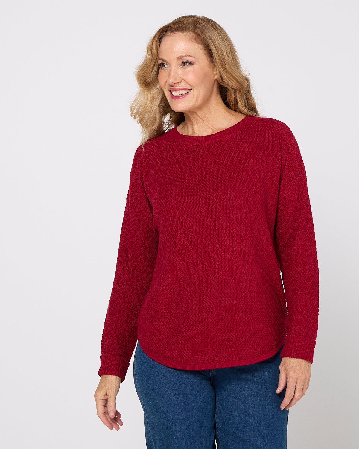 Brenda Waffle Knit - Burgundy