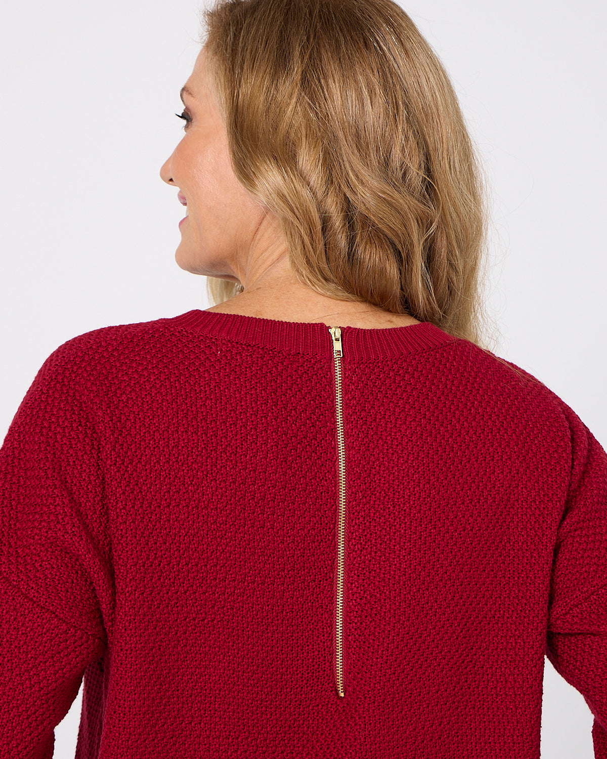 Brenda Waffle Knit - Burgundy