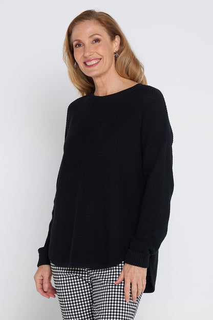 Brenda Waffle Knit - Black