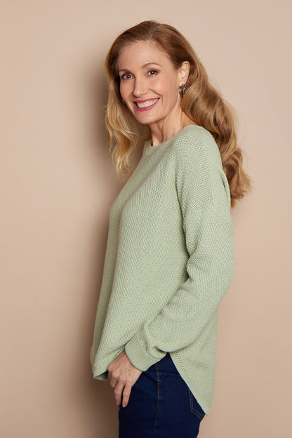 Brenda Waffle Knit - Sage