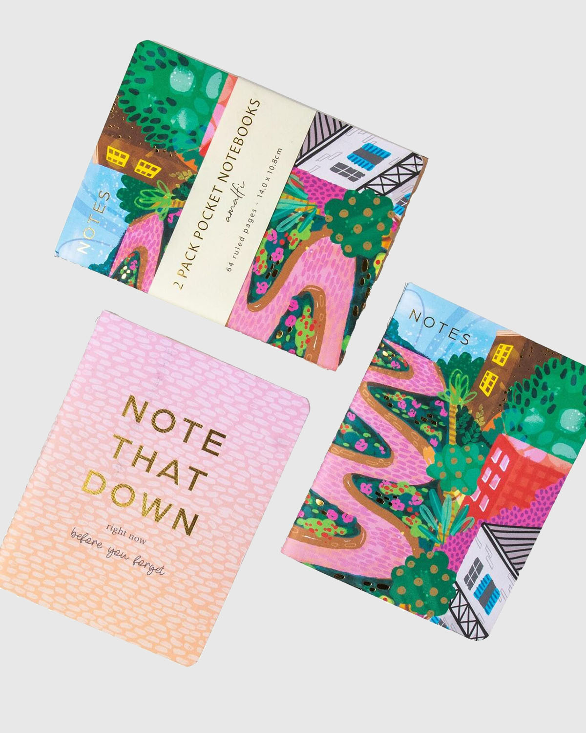 Amalfi Pocket Notebook 2 Pk - Scenic Route/Note that Down