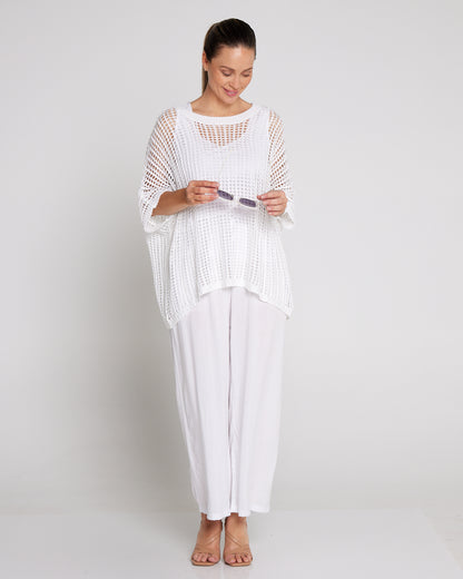 Salma Summer Cotton Knit - White
