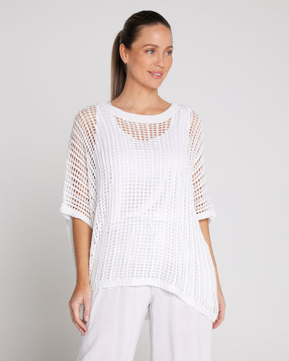 Salma Summer Cotton Knit - White