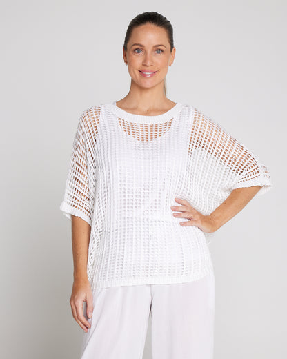 Salma Summer Cotton Knit - White
