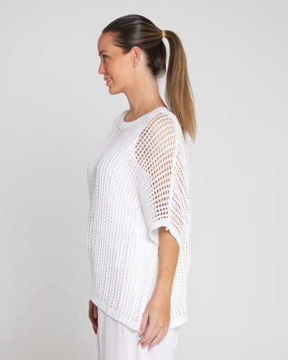 Salma Summer Cotton Knit - White