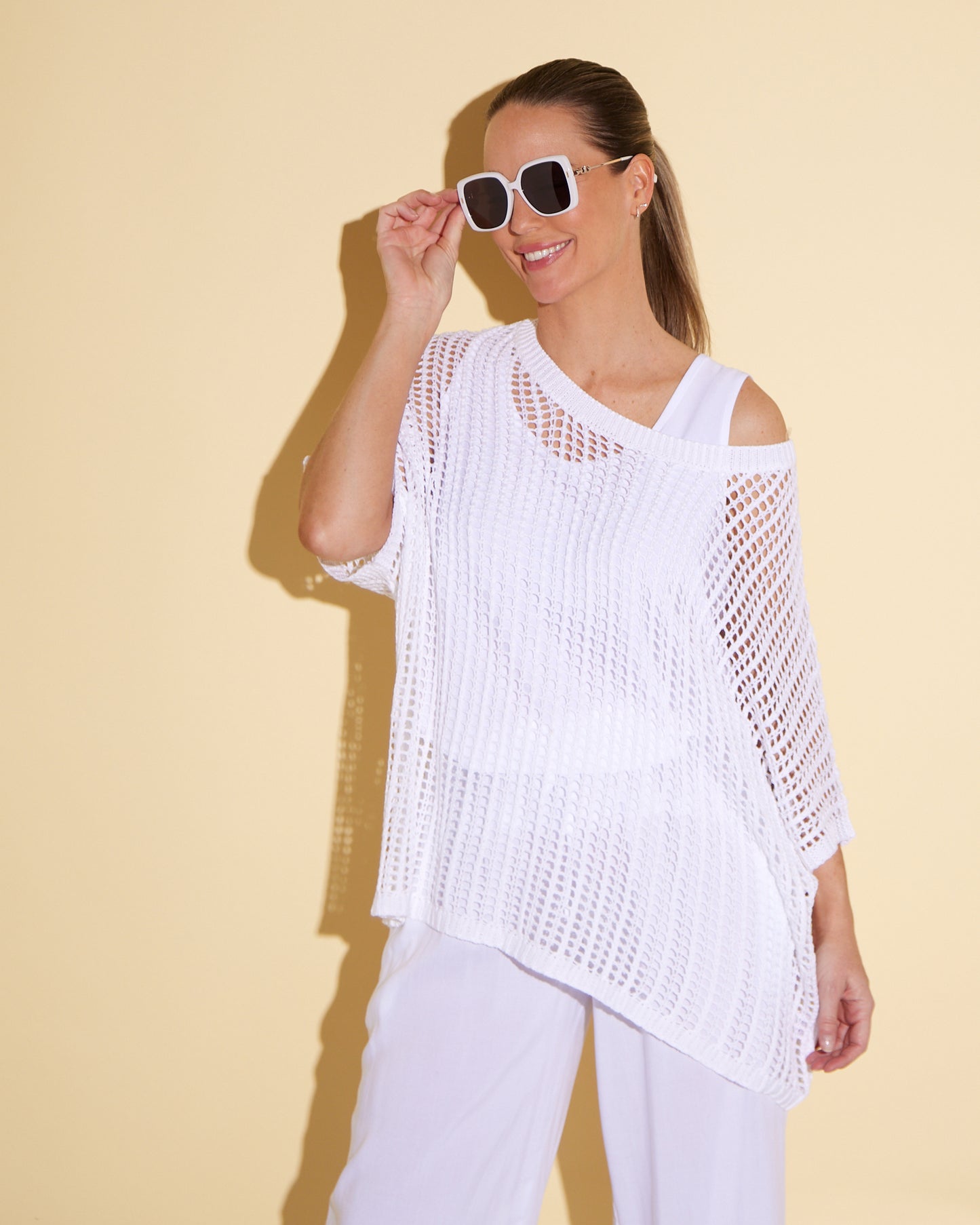 Salma Summer Cotton Knit - White