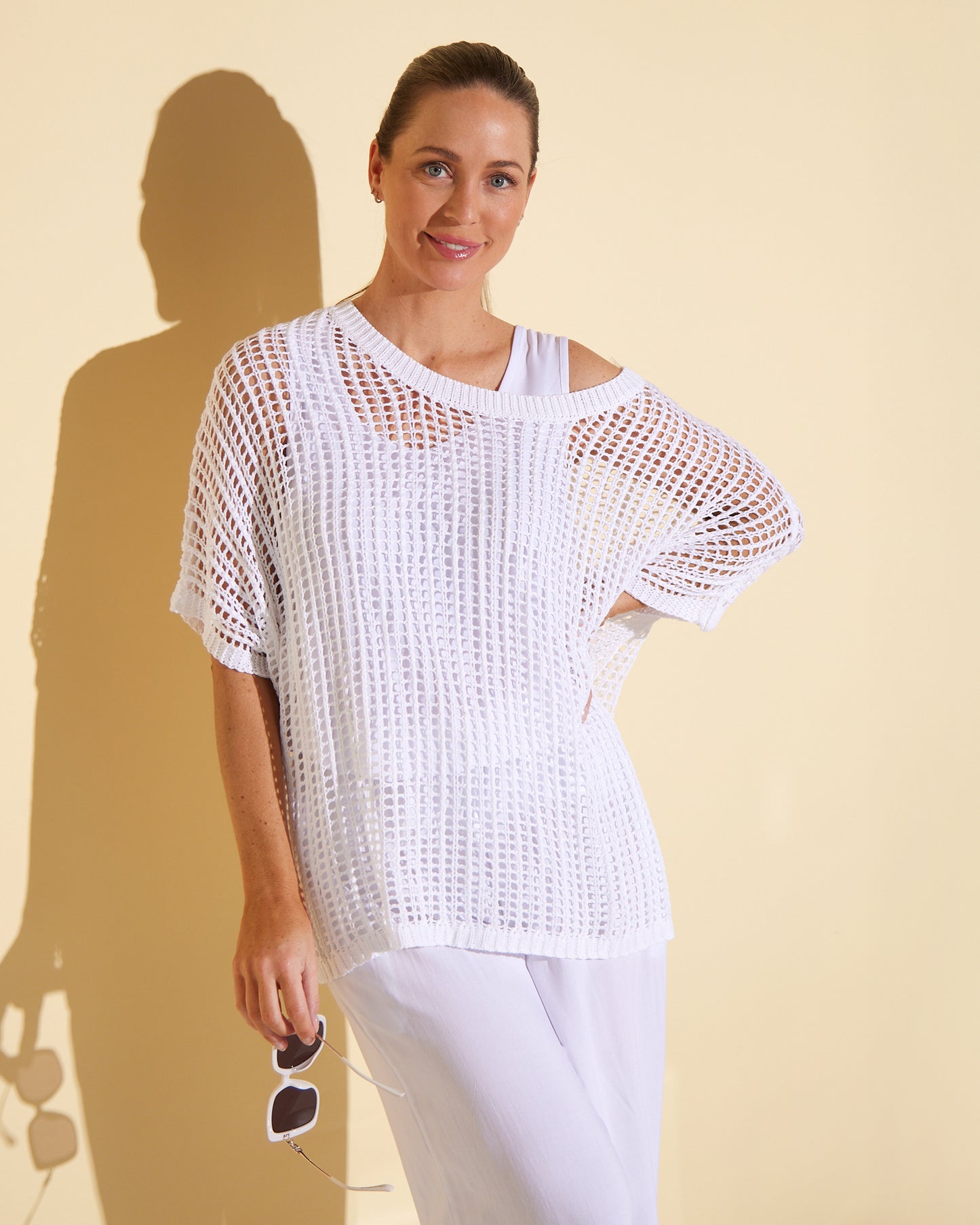 Salma Summer Cotton Knit - White