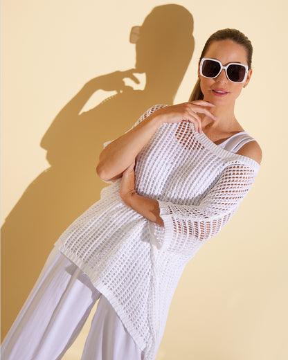 Salma Summer Cotton Knit - White