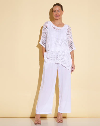 Salma Summer Cotton Knit - White