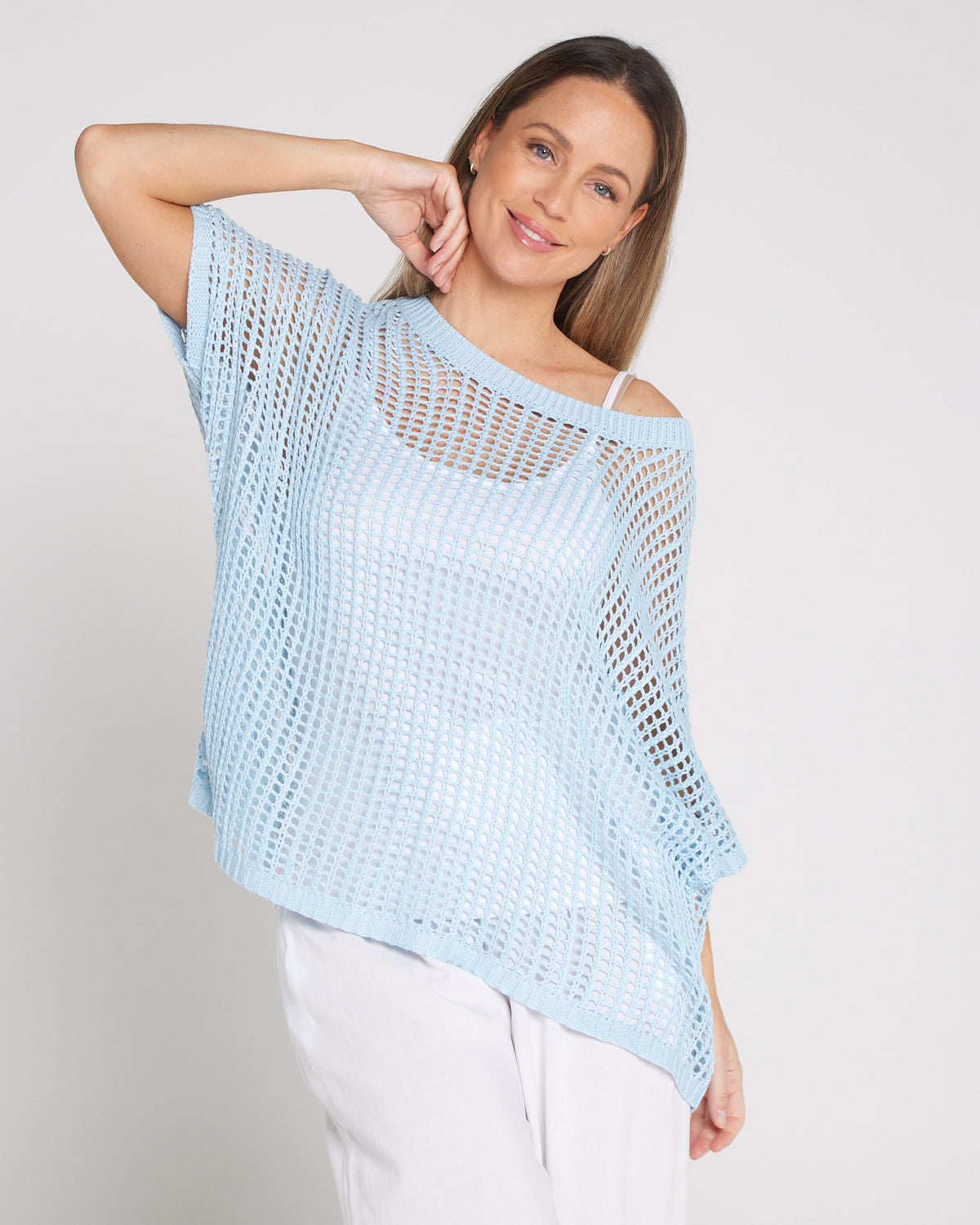 Salma Summer Cotton Knit - Sky Blue