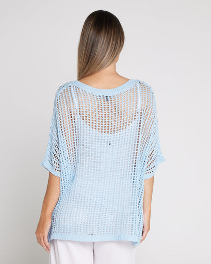 Salma Summer Cotton Knit - Sky Blue