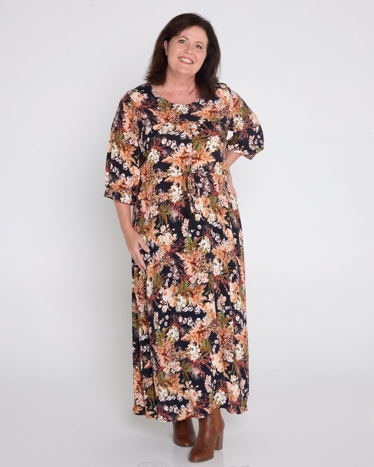 Sara Dress - Black Floral