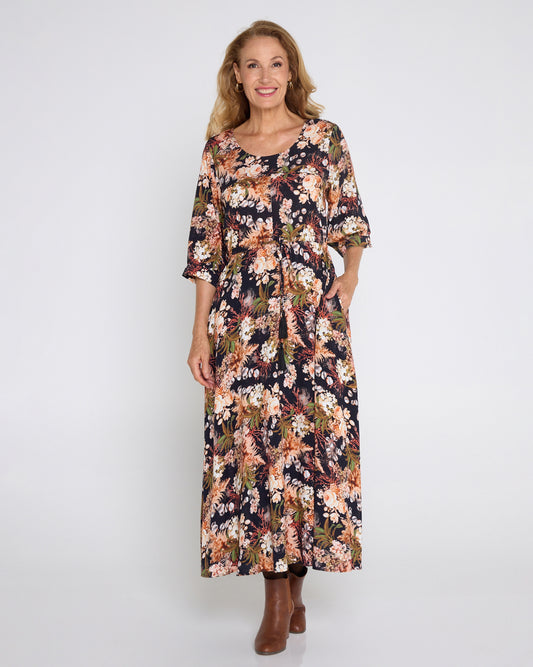 Sara Dress - Black Floral