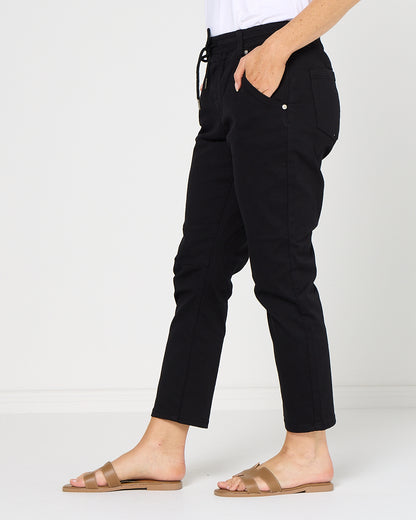 Sara Cotton Pants - Black
