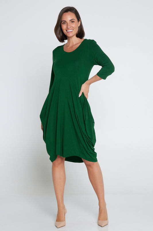 Sarika Butter Soft Bounce Dress - Green
