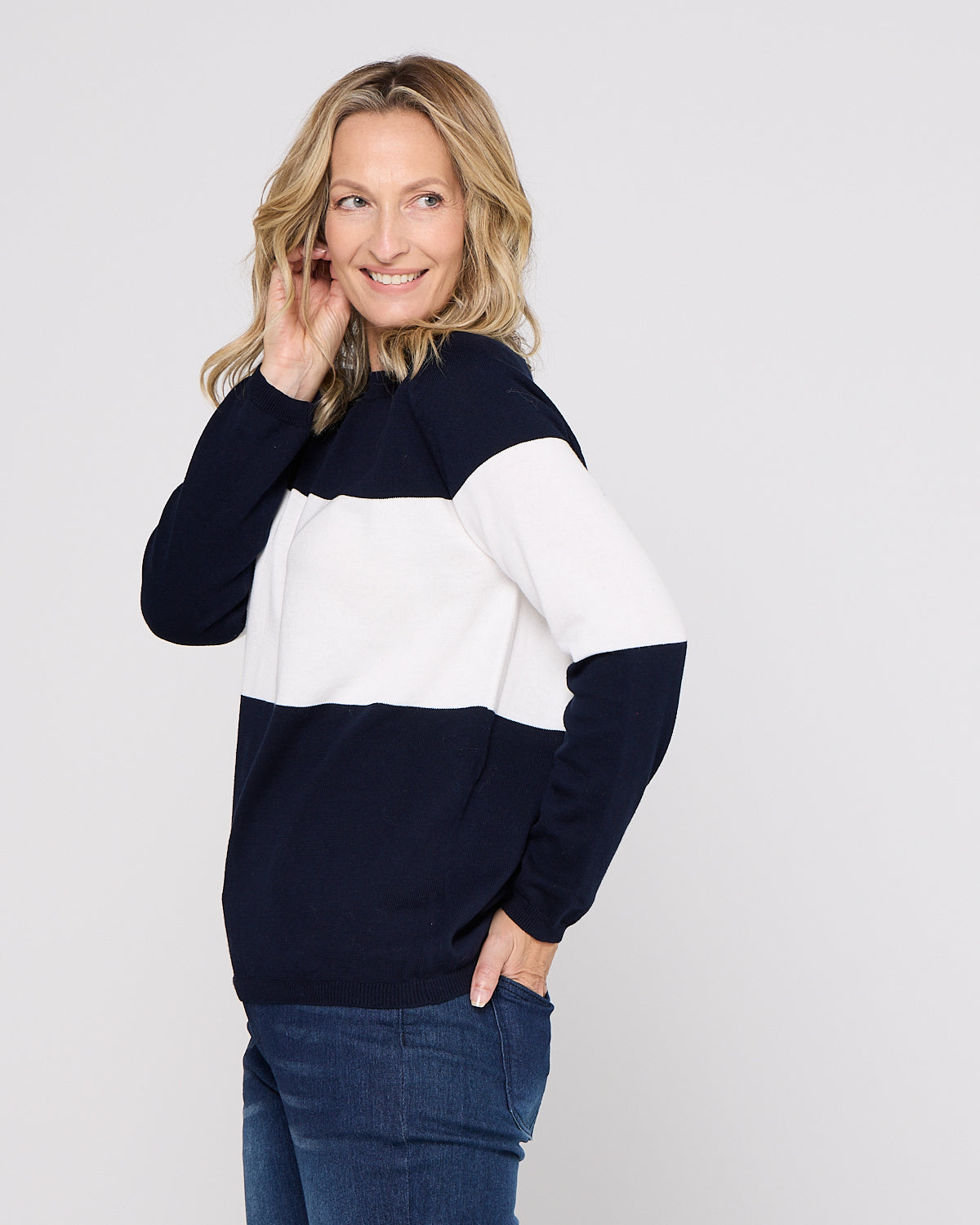 Savoie Stripe Jumper - Navy