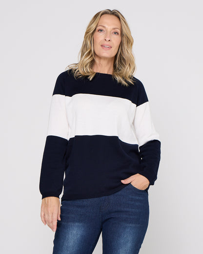Savoie Stripe Jumper - Navy