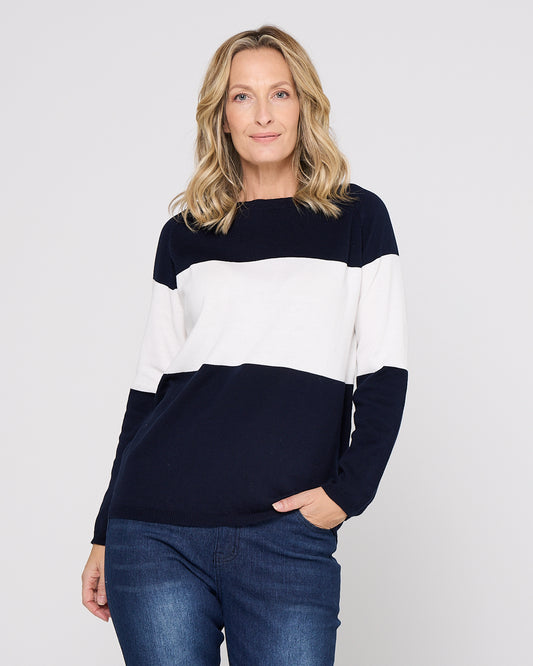 Savoie Stripe Jumper - Navy