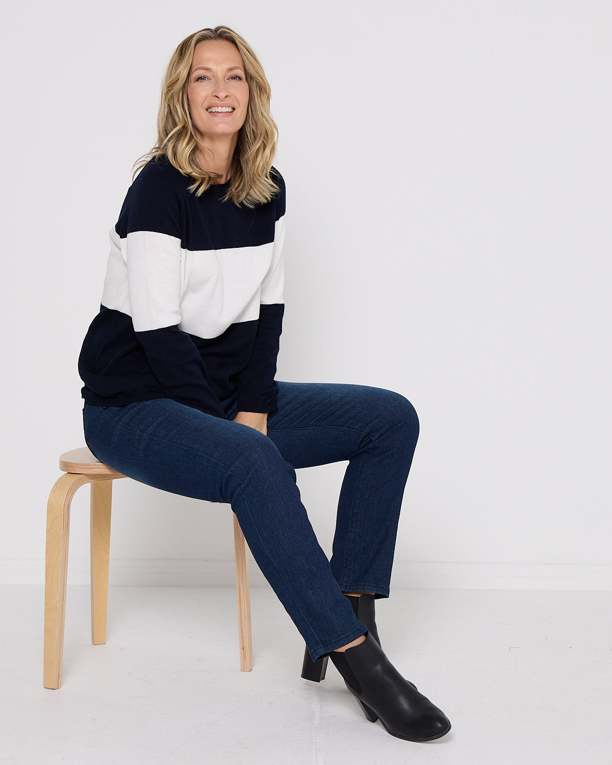 Savoie Stripe Jumper - Navy