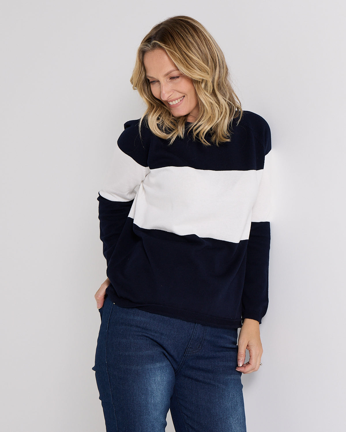 Savoie Stripe Jumper - Navy