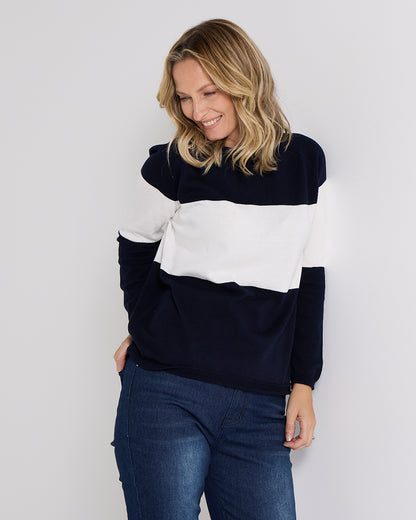 Savoie Stripe Jumper - Navy