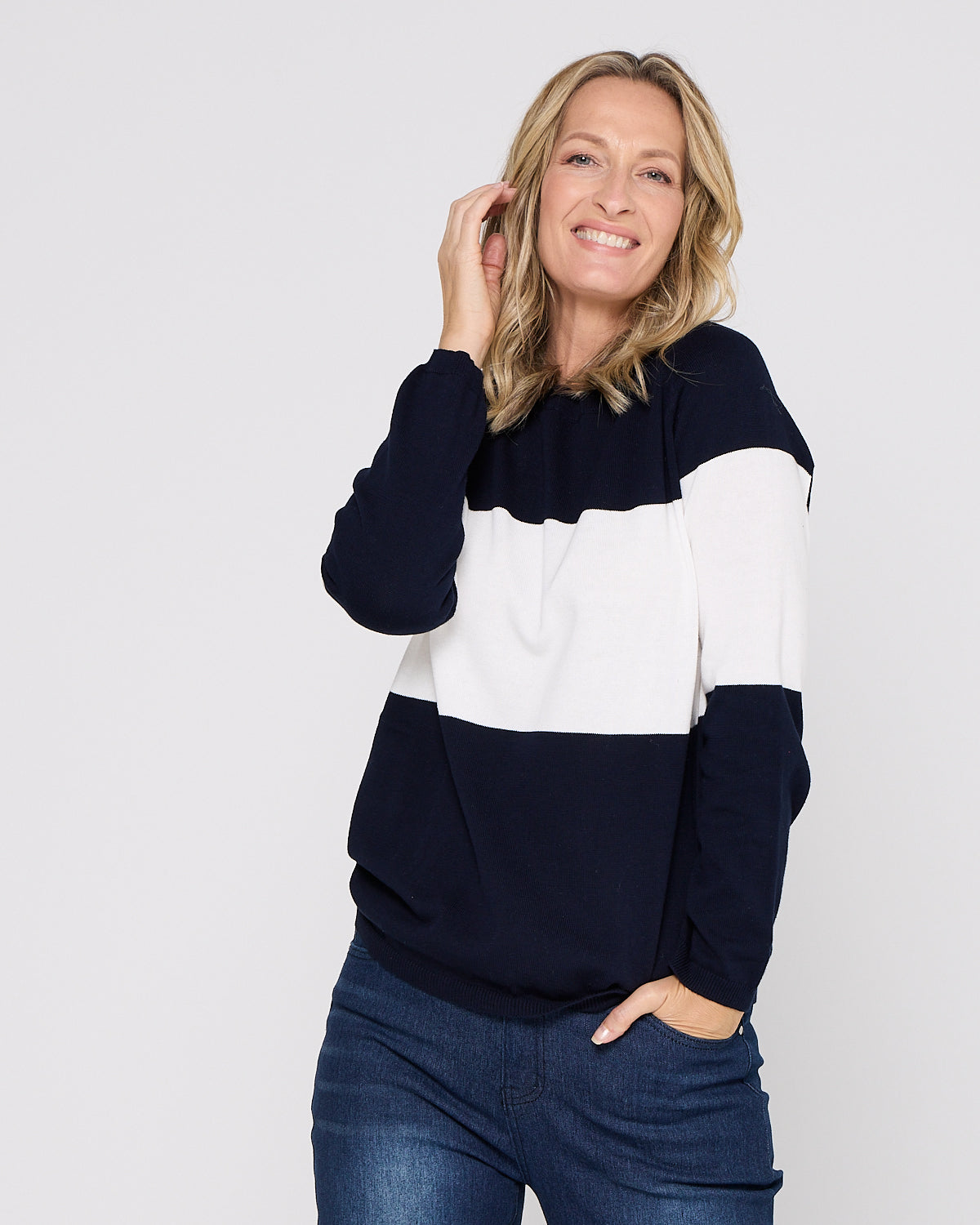Savoie Stripe Jumper - Navy