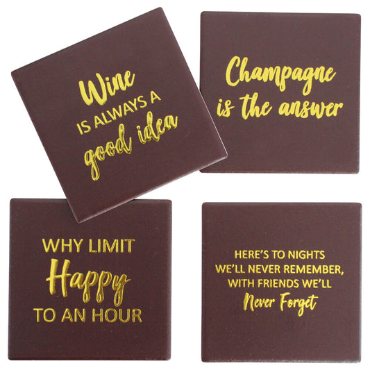 Set of 4 Coasters - Chocolate
