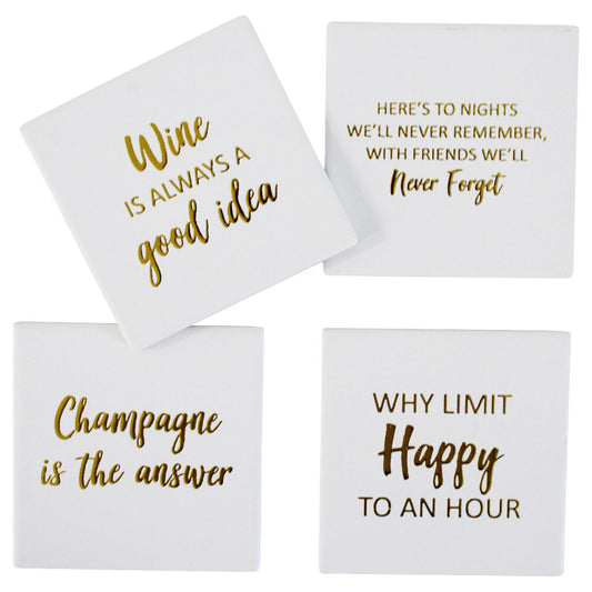 Set of 4 Coasters - White