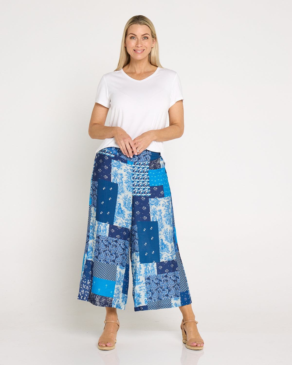 Shanti Pants - Electric Blue Patchwork