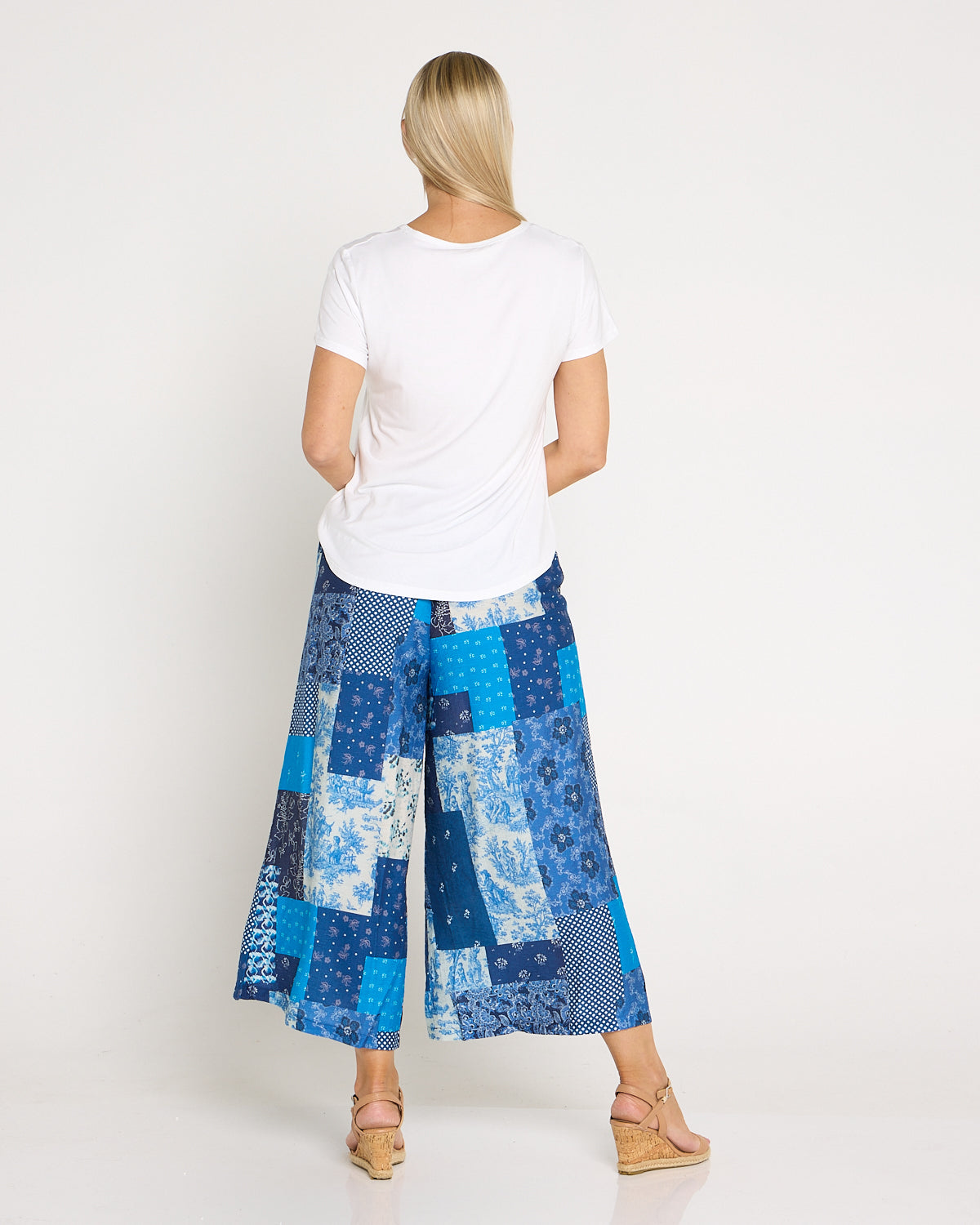 Shanti Pants - Electric Blue Patchwork