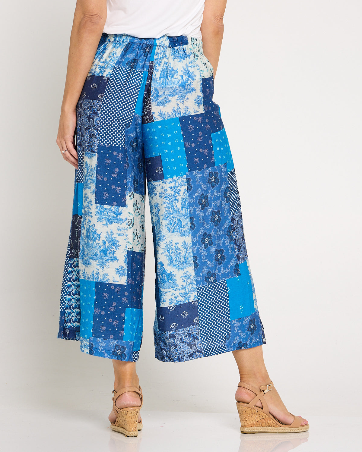 Shanti Pants - Electric Blue Patchwork