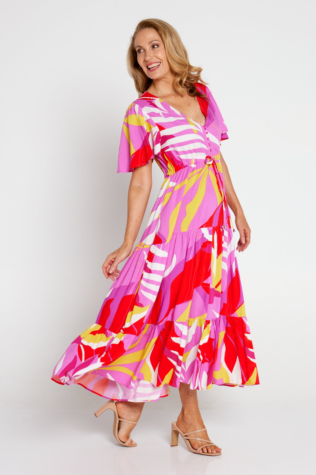 Soraya Maxi Dress - Hot Pink Tropical – TULIO Fashion
