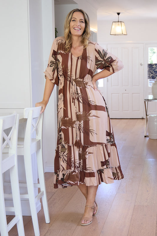 Siobhan Maxi Dress - Cocoa Botanical