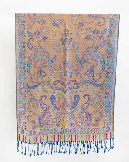 Sitar Reversible Scarf - Lapis Paisley