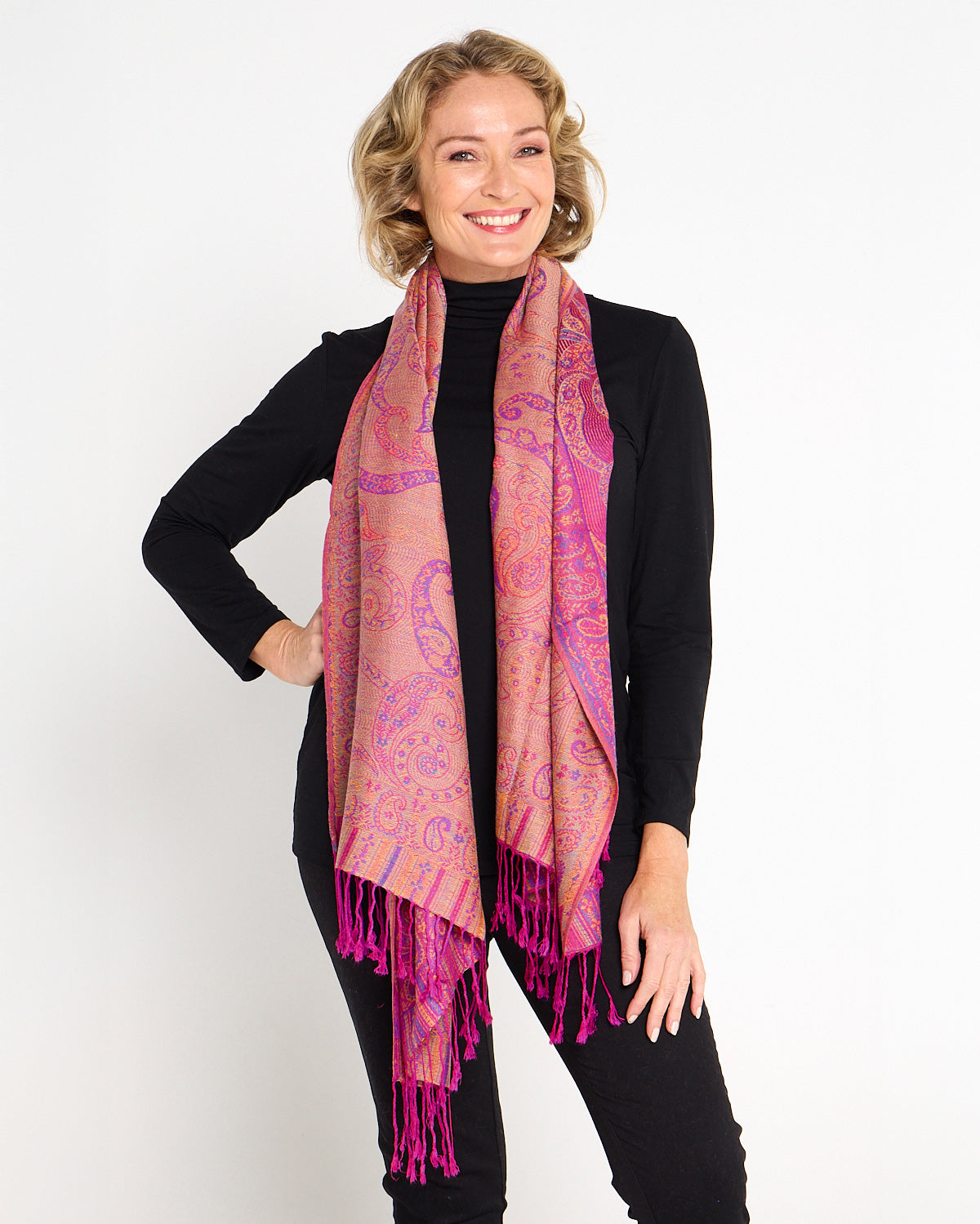 Sitar Reversible Scarf - Azalea Paisley