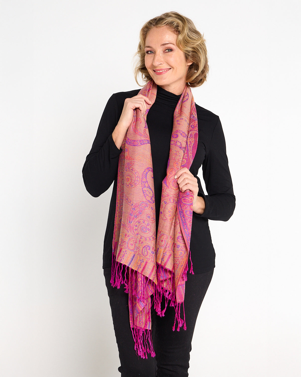Sitar Reversible Scarf - Azalea Paisley